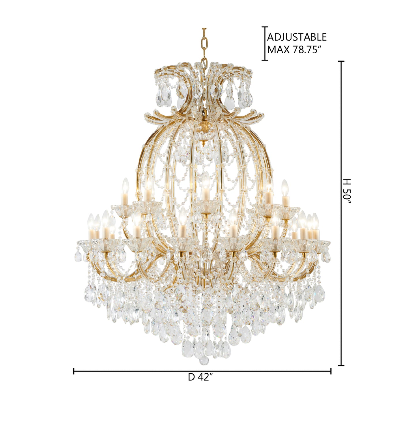 LA4307C42BR - Crown Chandelier