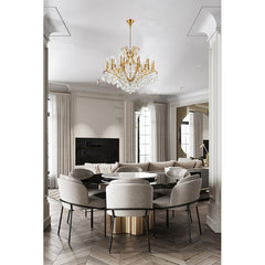 Antique Brass Candelabra Crystal Chandelier - 31-Inch, 2 Tiered for Dining Room