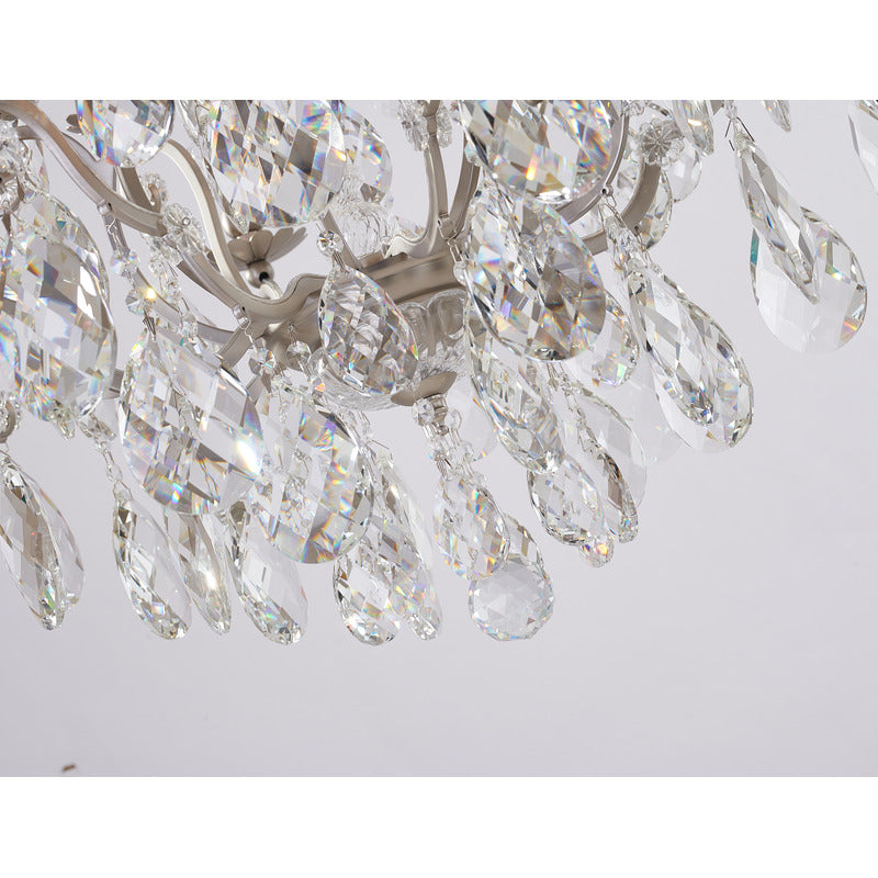 Close-up of the bottom tier's central cascading faceted pendeloque prisms.