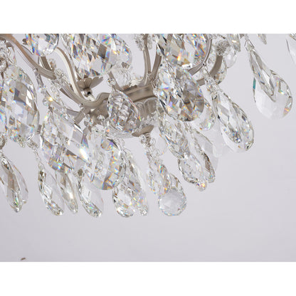 Close-up of the bottom tier's central cascading faceted pendeloque prisms.