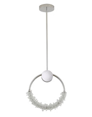 16-Inch Chrome & Crystal Dimmable Integrated LED Ring Pendant: The BU08P15CH