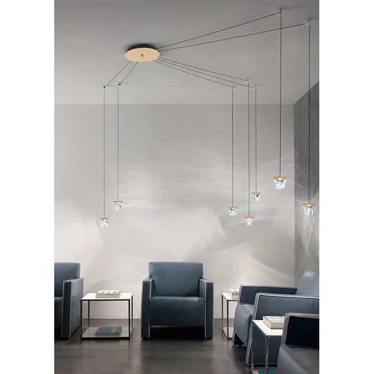 32-Inch Gold 9-Light Modern Mobile Web Crystal Chandelier: MU82C32BR